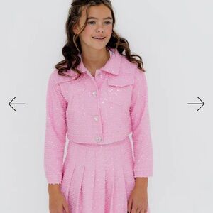 Lola + The Boys Pink Sequin Kids Matching Set